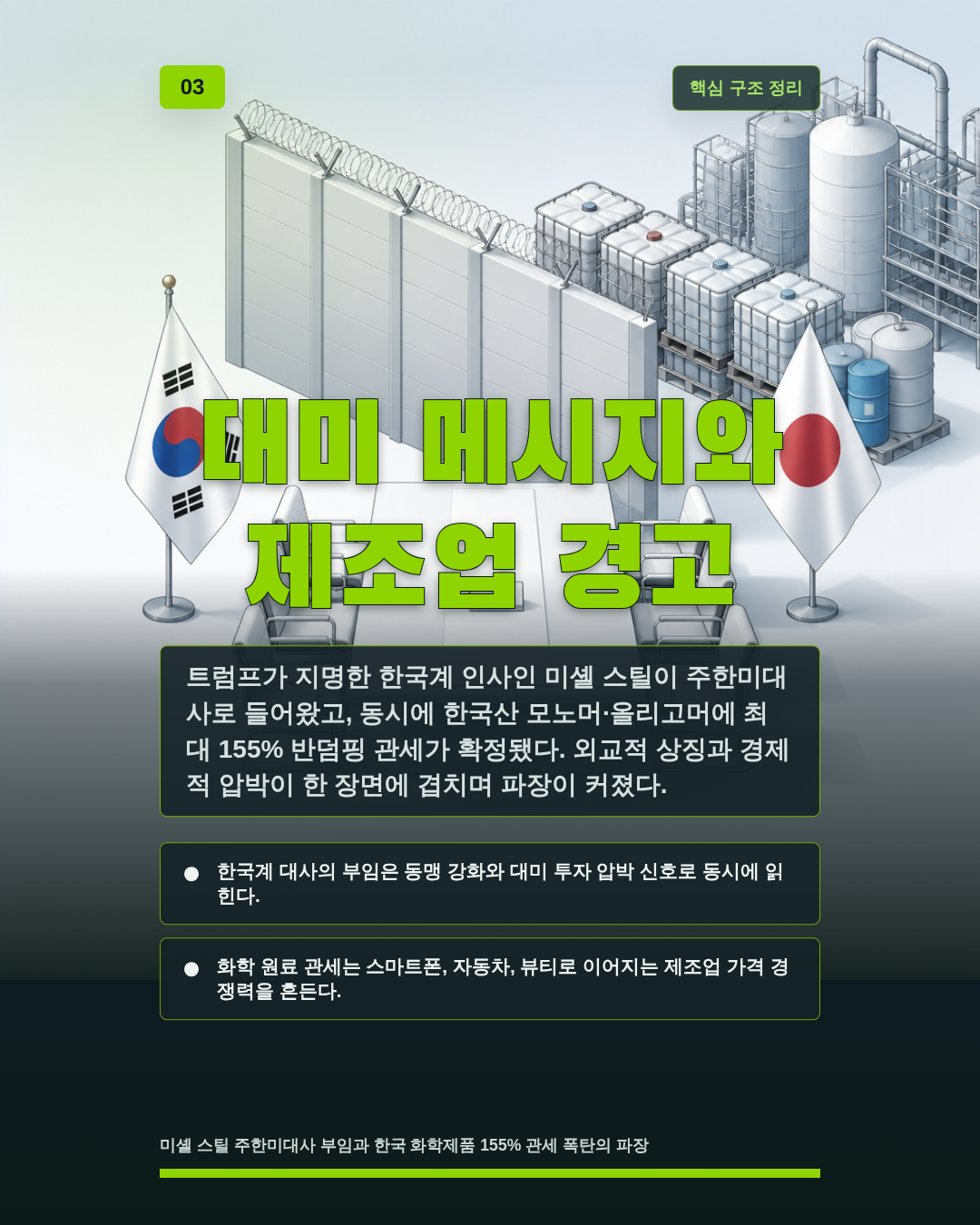 대미 메시지와 제조업 경고
