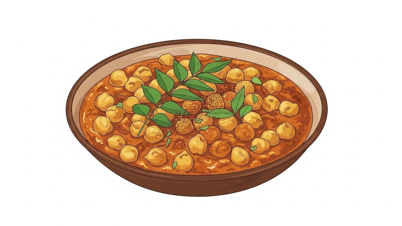 인도와 남아시아의 향신료와 병아리콩의 조화