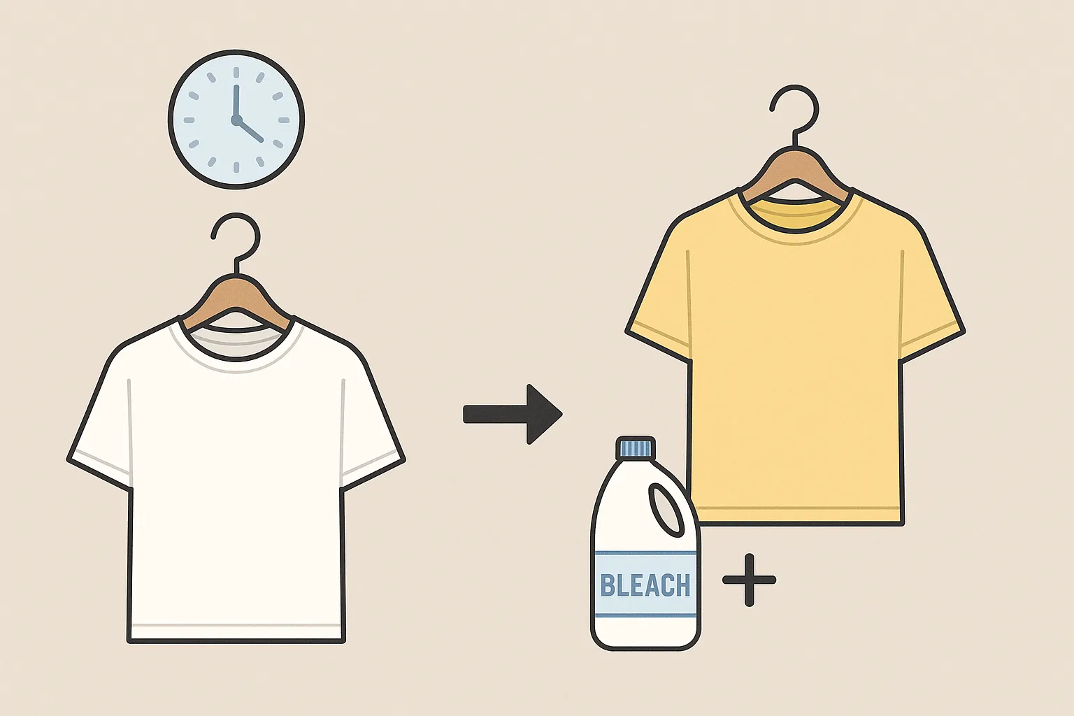 흰-옷이-시간이-지나며-누렇게-변하는-이유와-표백제를-이용해-복원하는-방법을-표현한-이미지
