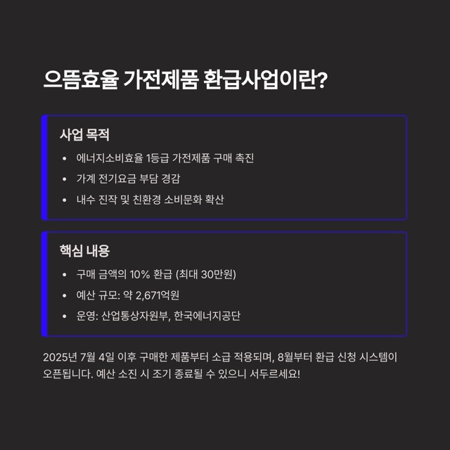 1등급 가전제품 환급 신청 방법