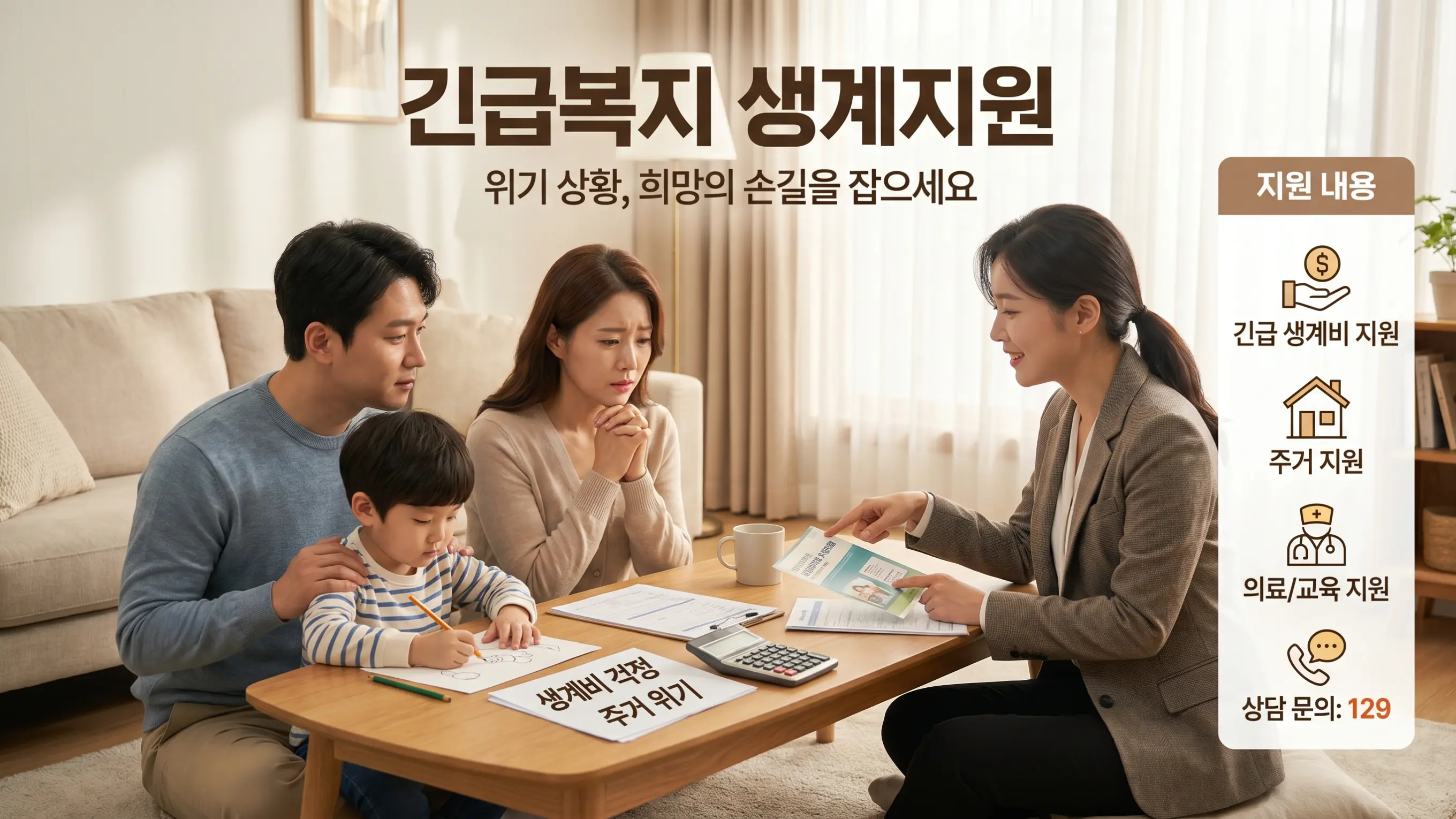 긴급복지 생계지원 설명 관련 인포그래픽