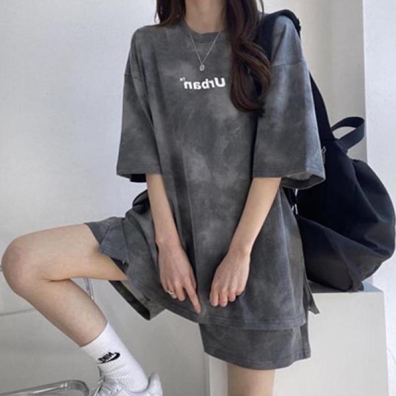 여름 상하의 반팔 투피스 세트 나염