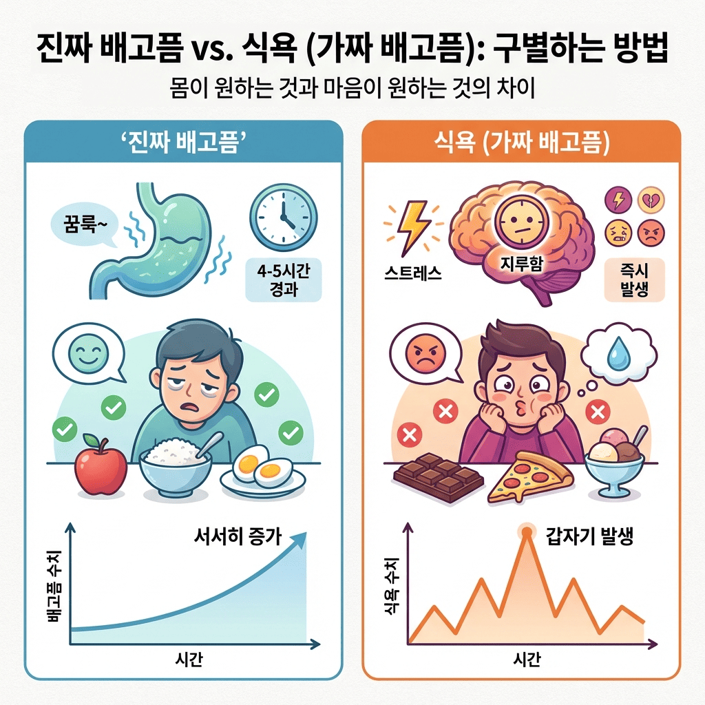 배고픔과 식욕 구분하는 법, 진짜 허기와 가짜 식욕을 알아채는 체크리스트
