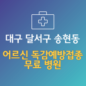 대구 달서구 송현동 노인 독감예방접종 무료 병원 (인플루엔자 무료 접종 대상 날짜)