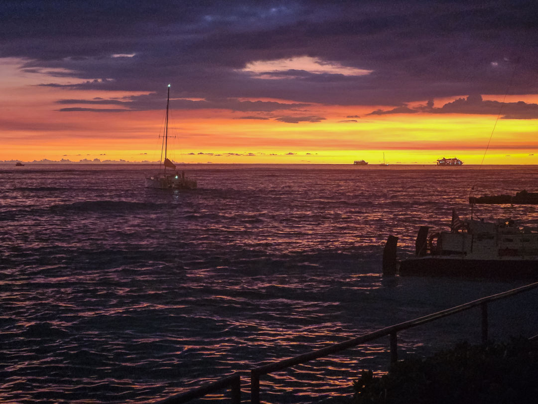 쉐라톤 와이키키 수영장 일몰