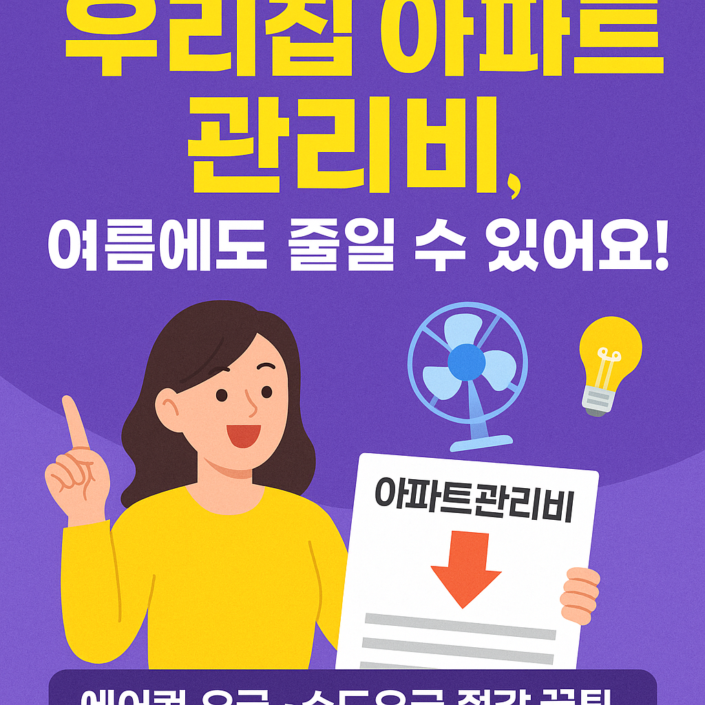우리집 아파트 관리비, 여름에도 줄일 수 있어요!