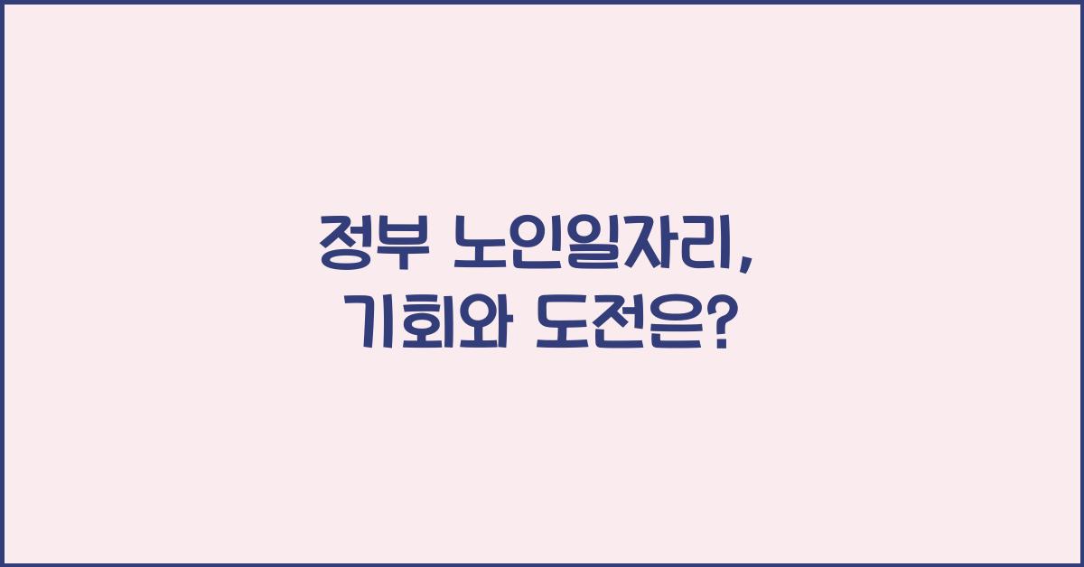정부 노인일자리