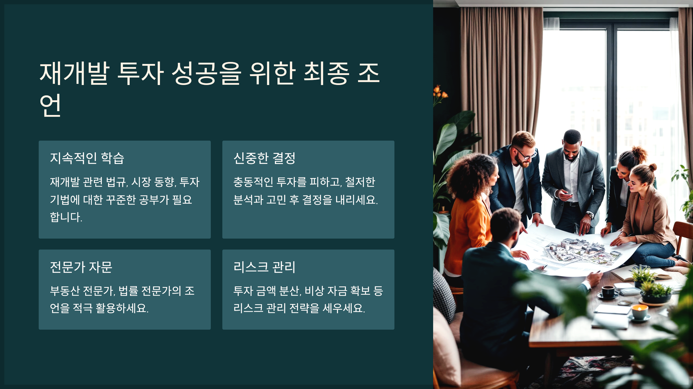 재개발 투자 성공을 위한 최종 조언