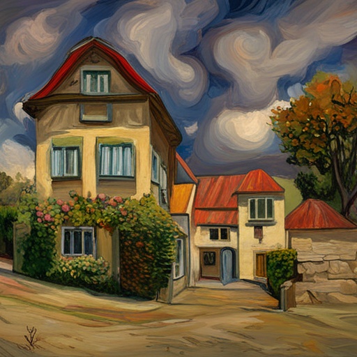 집과 하늘의 구름