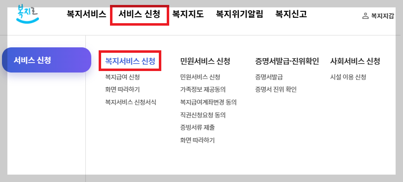 복지로 명절 위로금 신청 방법