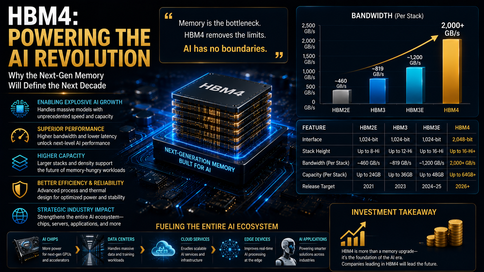 HBM4 investment outlook highlighting AI infrastructure, semiconductor growth, and long-term opportunities.