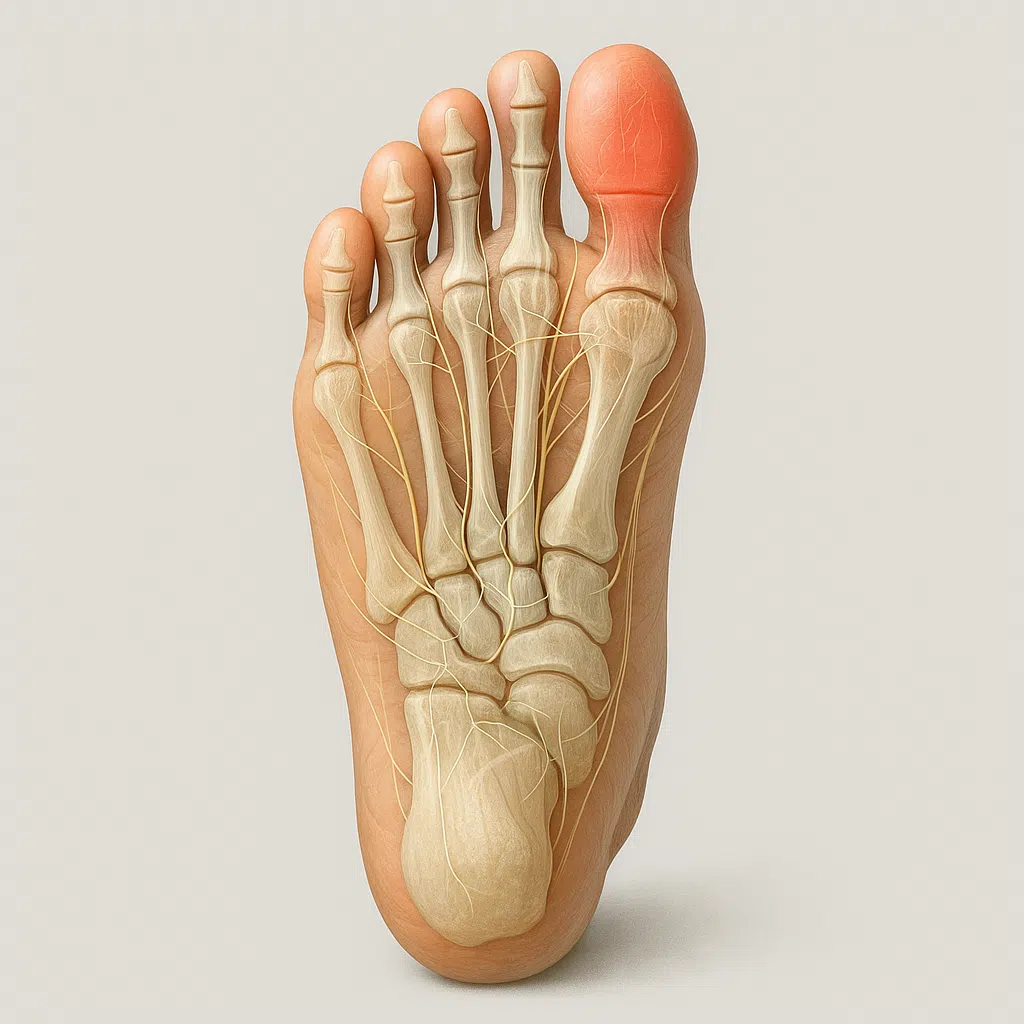 오른쪽 발가락 해부도