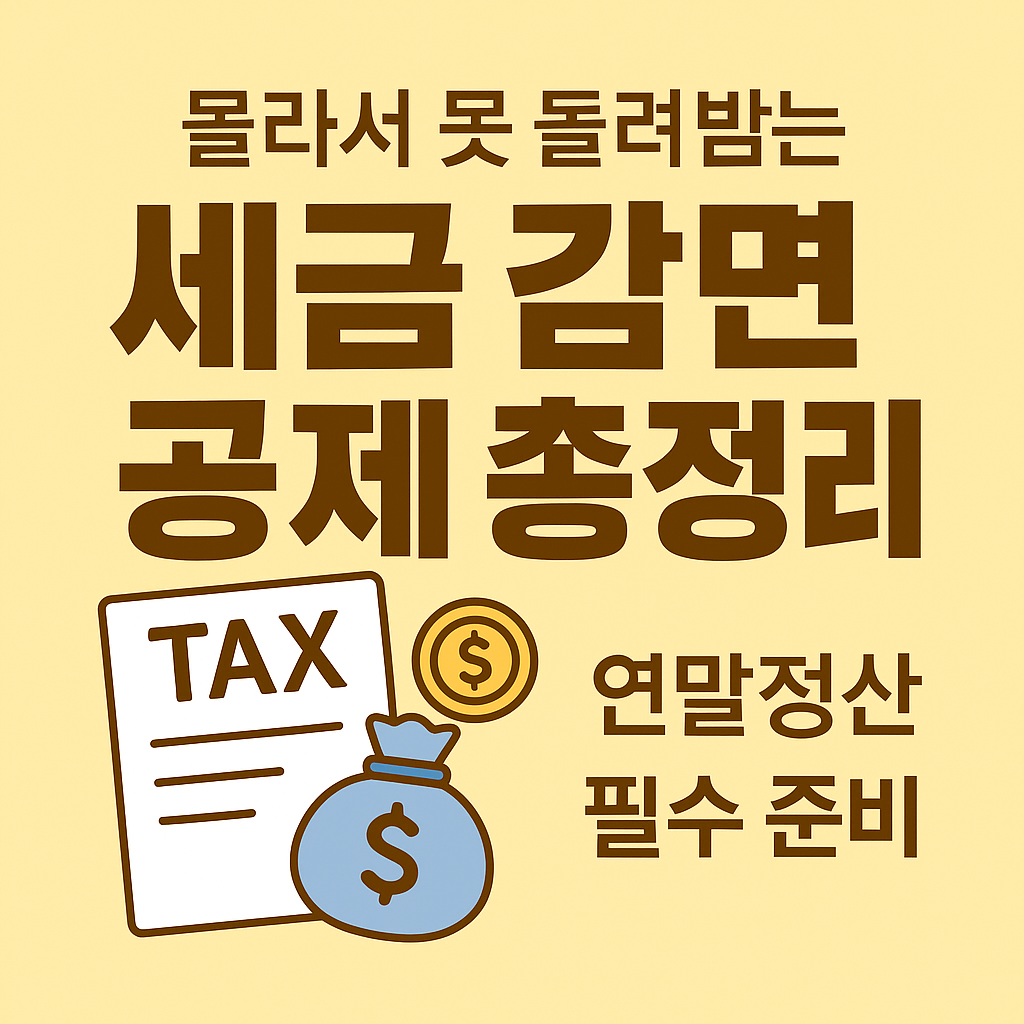 [7편] 생활복지 시리즈 - 세금 감면과 공제 제도 완전 정리 💰
