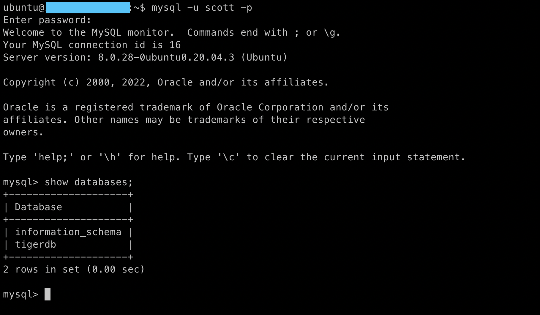 [AWS] EC2에 MySQL 설치하기 - 				
    
    	2. EC2에 MySQL 설치하기
    
 - undefined - 7. Scott 계정으로 접속하기