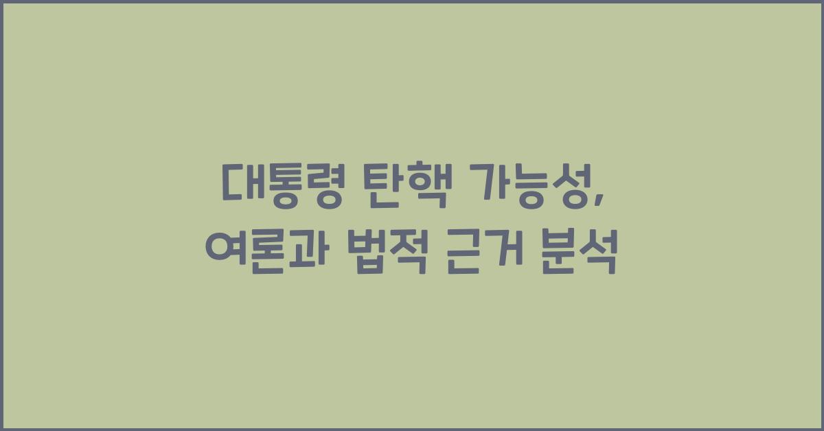 대통령 탄핵 가능성