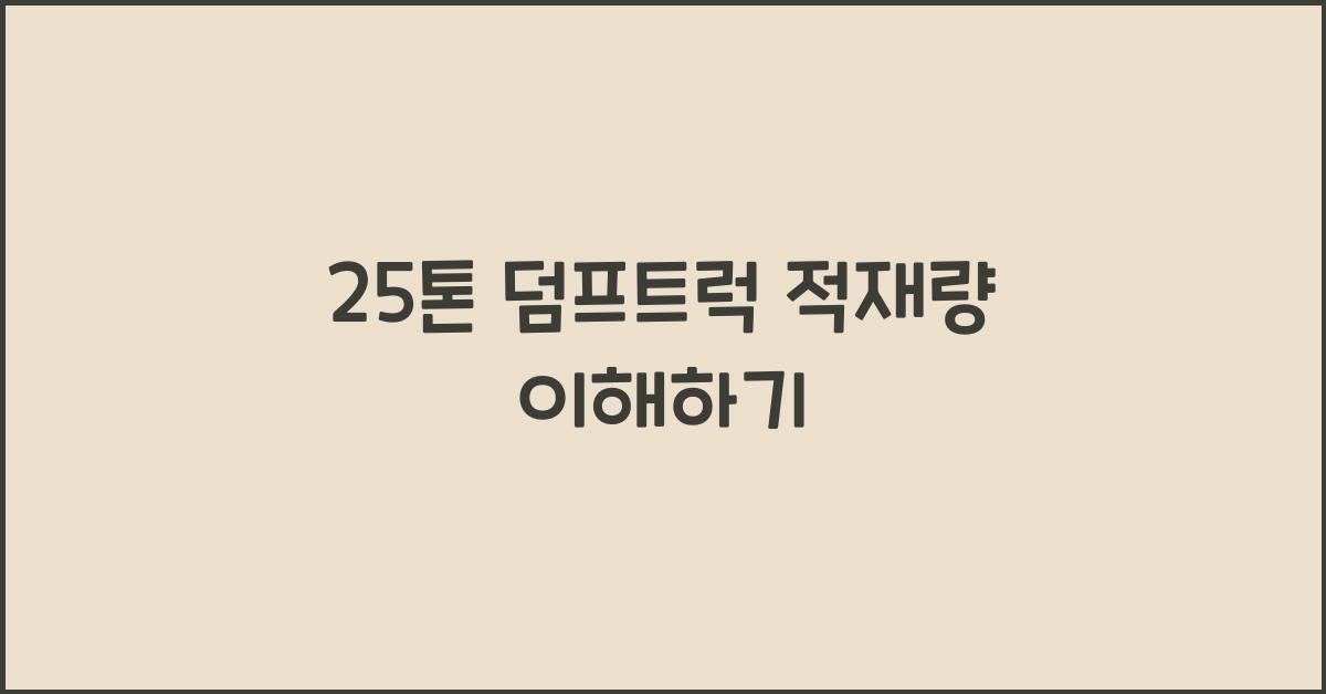 25톤 덤프트럭 적재량