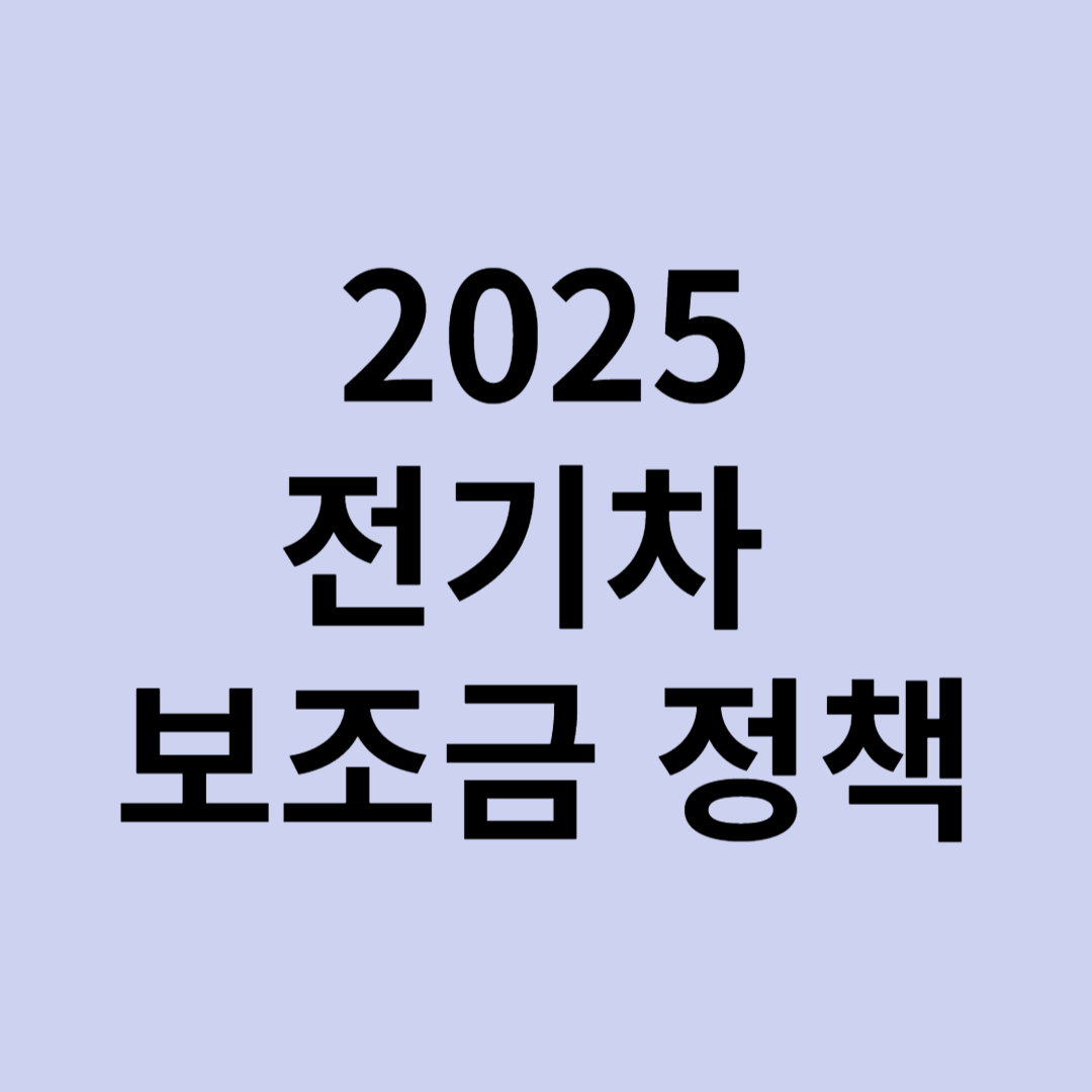 2025 전기차 보조금 정책과 지역별 지원 정보