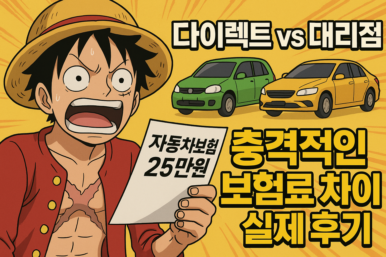 자동차보험 25만원 더 냈다고?! 다이렉트 vs 대리점 충격적인 보험료 차이 실제 후기