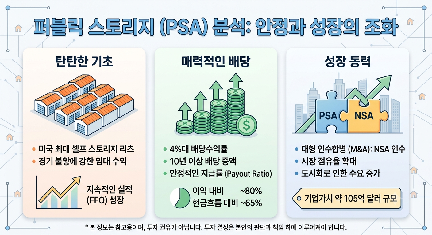 퍼블릭 스토리지 매수신호 (리츠, 배당, 인수합병)