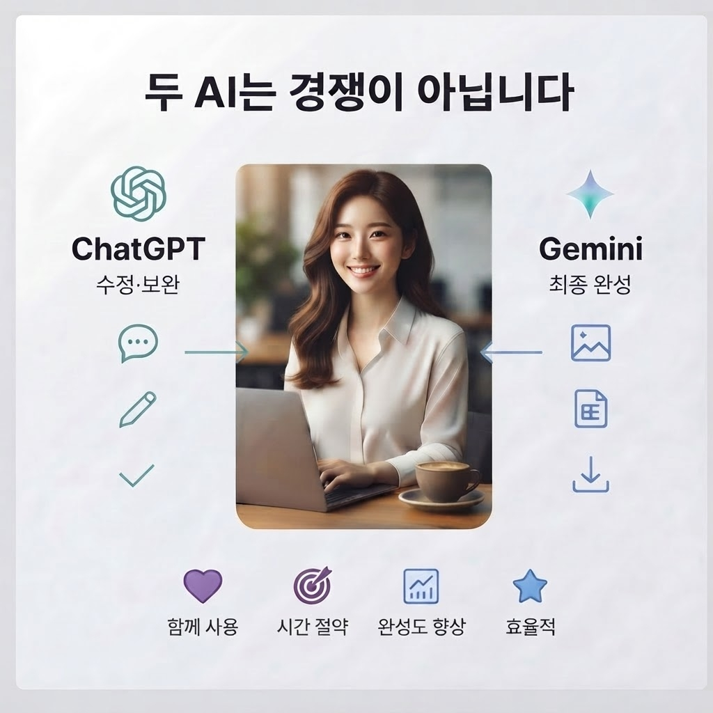 ChatGPT와 Gemini를 함께 사용하는 AI 이미지 제작 작업 흐름 비교