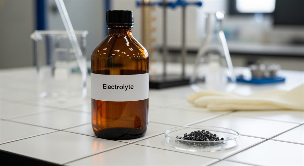 리튬 전해질 관련 소재를 실험하는 장면