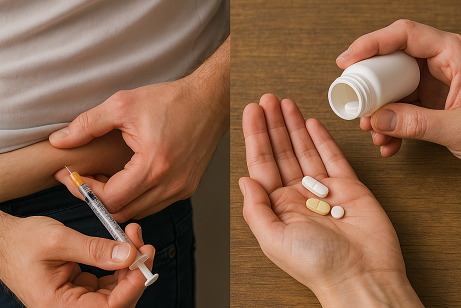 인슐린주사 vs 약물치료 (편의성, 효과, 부작용)