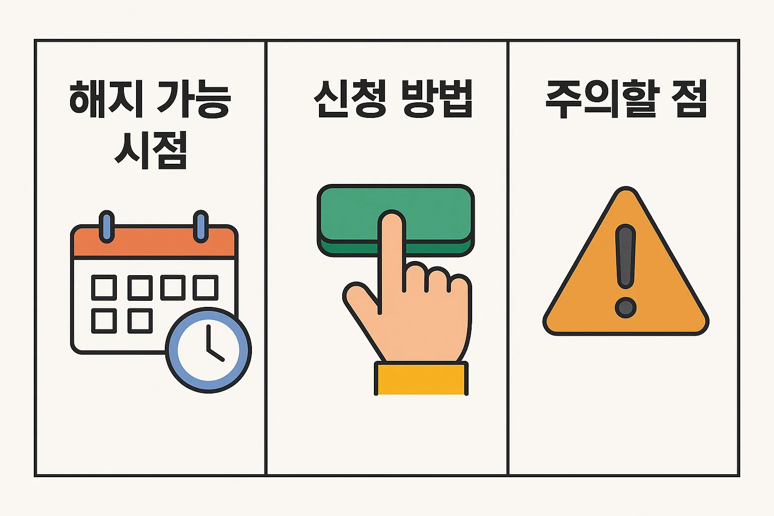 연금보험 해지 과정을 이해하기 위해 꼭 알아야 하는 해지 가능 시점, 절차 흐름, 준비사항을 정리해 시각적으로 안내한 인포그래픽
