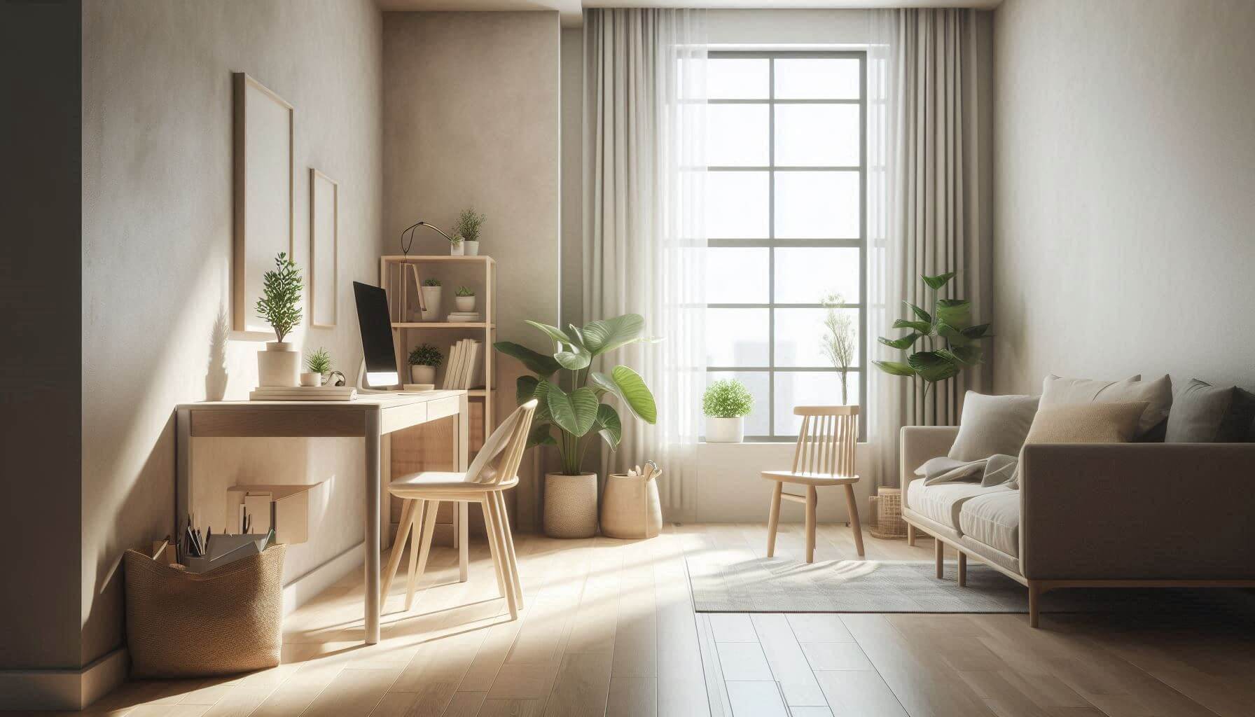 정리된 원룸 공간