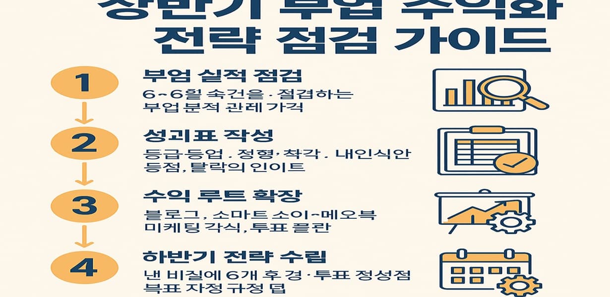 하반기 부업 전략 수립 4단계 인포그래픽