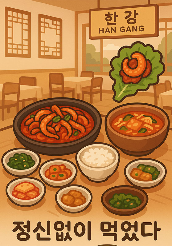 AI가 만들어준 한식당 한강에서의 점심