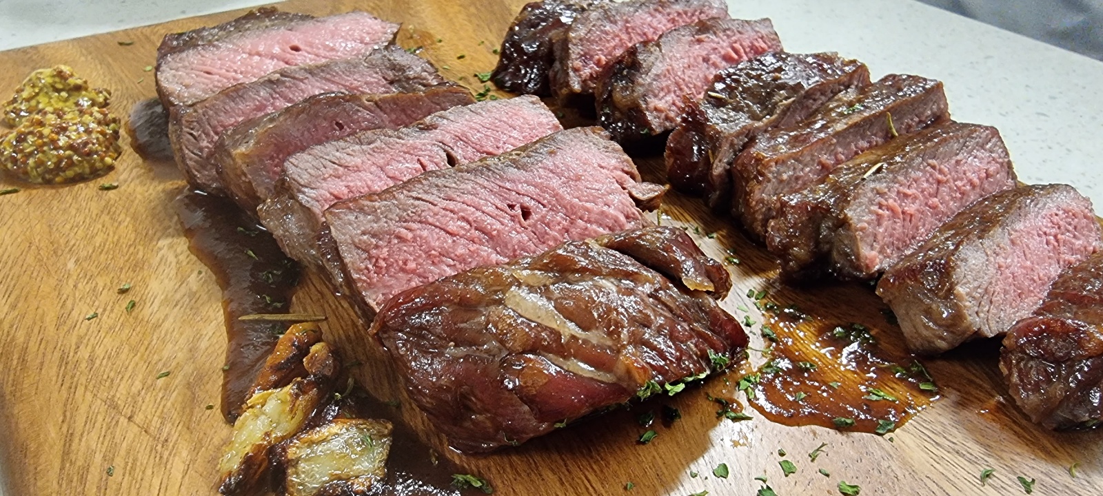 실제 만든 완성된 리버스 시어링 스테이크