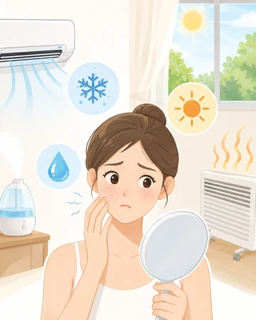 실내 환경 변화로 피부건조 심화 모습14