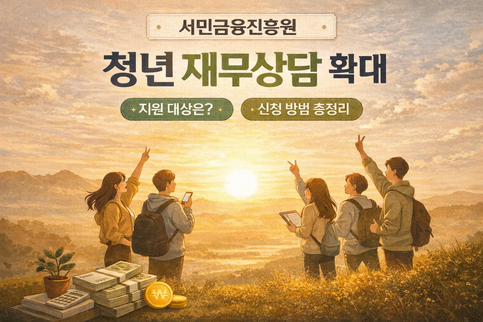 서민금융진흥원 홈페이지에서 청년 재무상담 확대 가이드