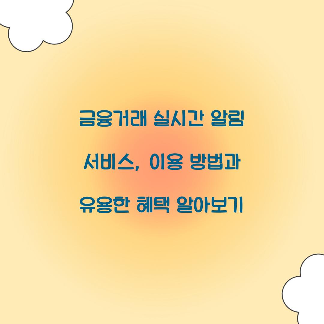 금융거래 실시간 알림 서비스