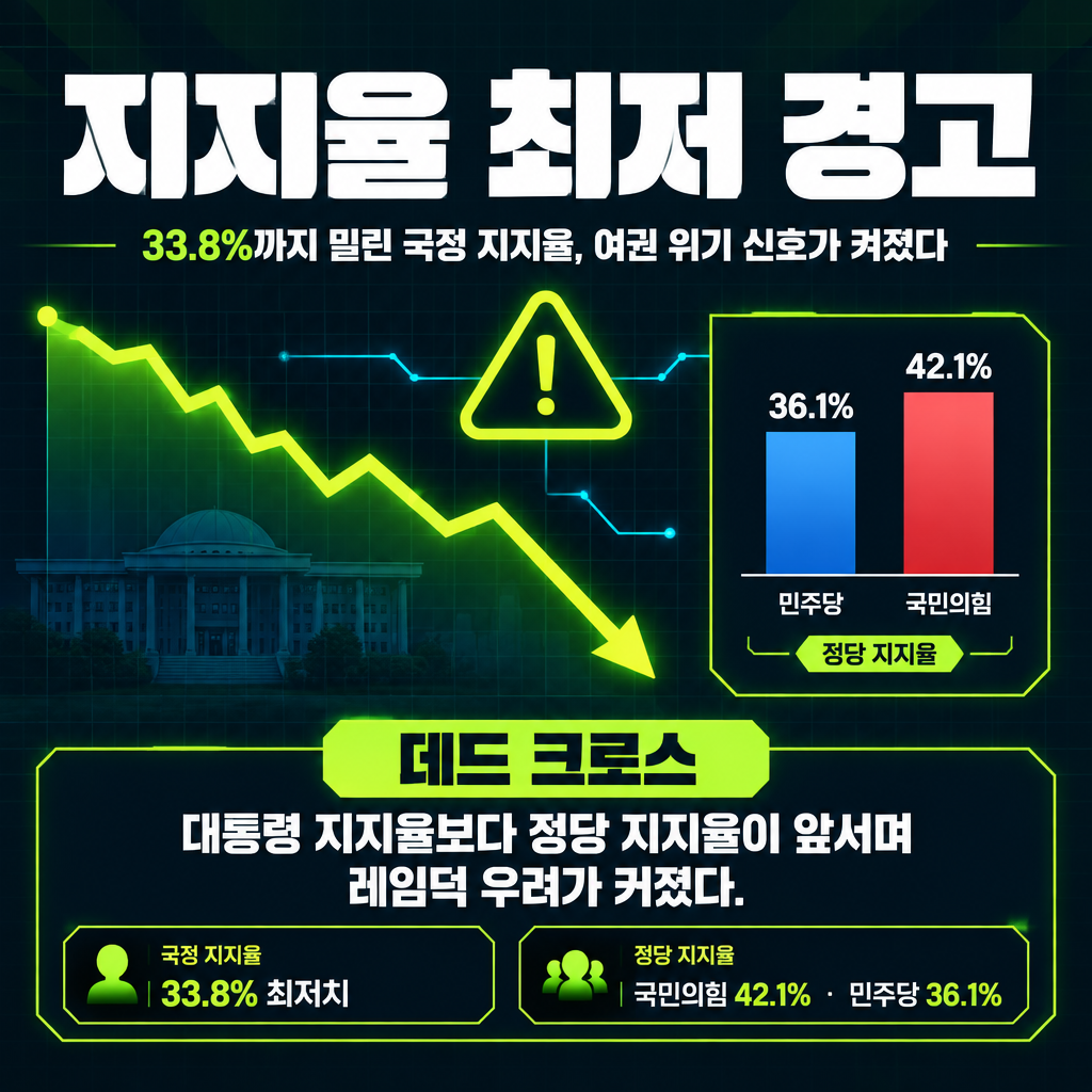지지율 최저 경고
