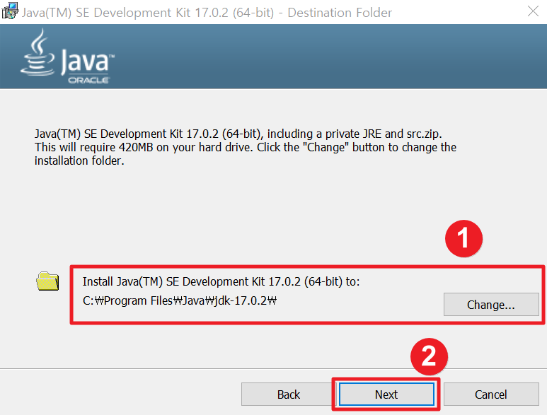 자바 설치 마법사2