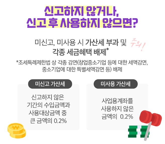 미신고 가산세 및 미사용 가산세