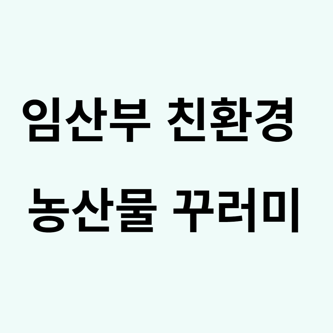 임산부 친환경 농산물 꾸러미