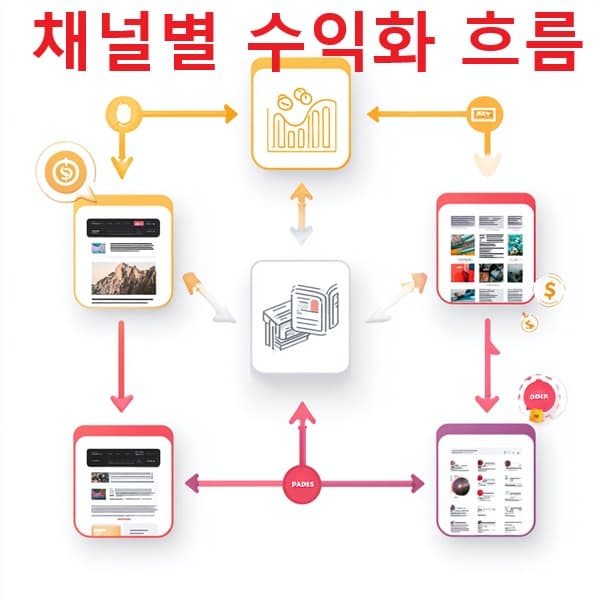 콘텐츠 유형별 수익화 구조를 보여주는 시각 자료