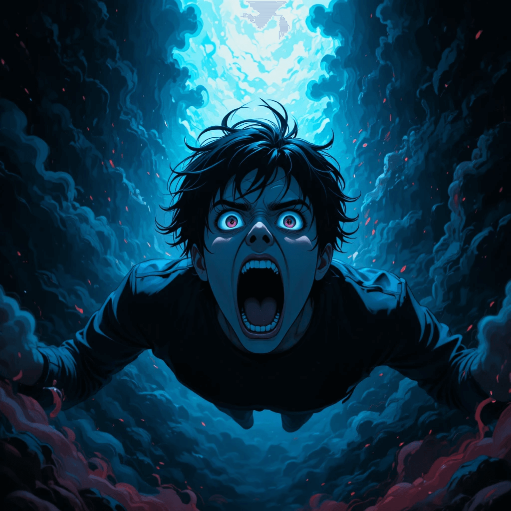 높은 곳에서 떨어지며 비명 지르는 꿈에 대한 이미지