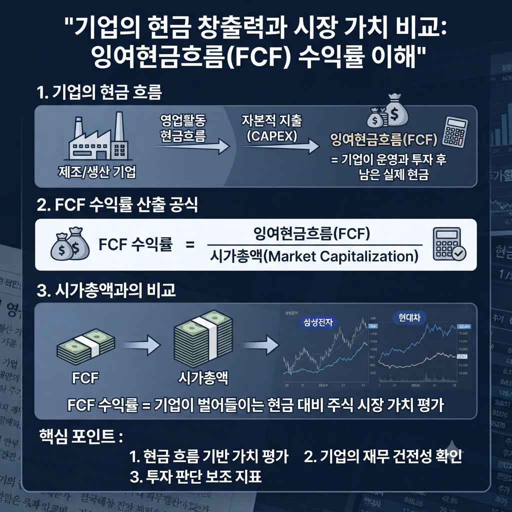FCF 수익률과 기업의 현금창출력을 주가와 비교하는 금융 분석
