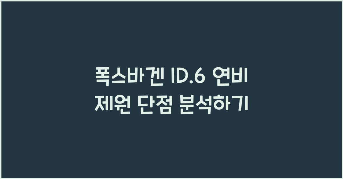 폭스바겐 ID.6 연비 제원 단점