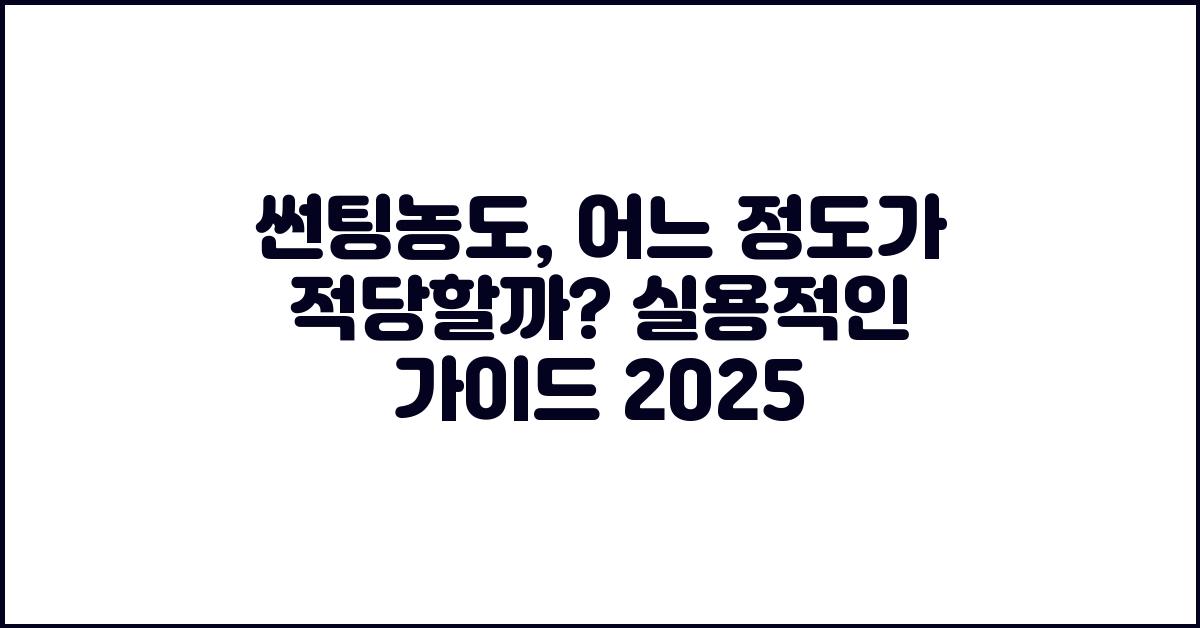 썬팅농도, 어느 정도가 적당할까?