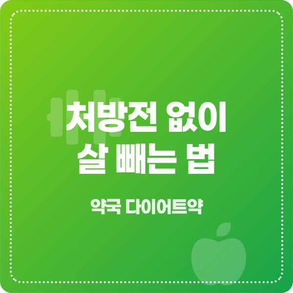 처방전 없는 다이어트약 고르기