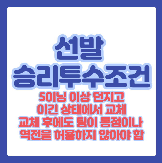 선발투수가 승리투수가 되기위한 요건 정리