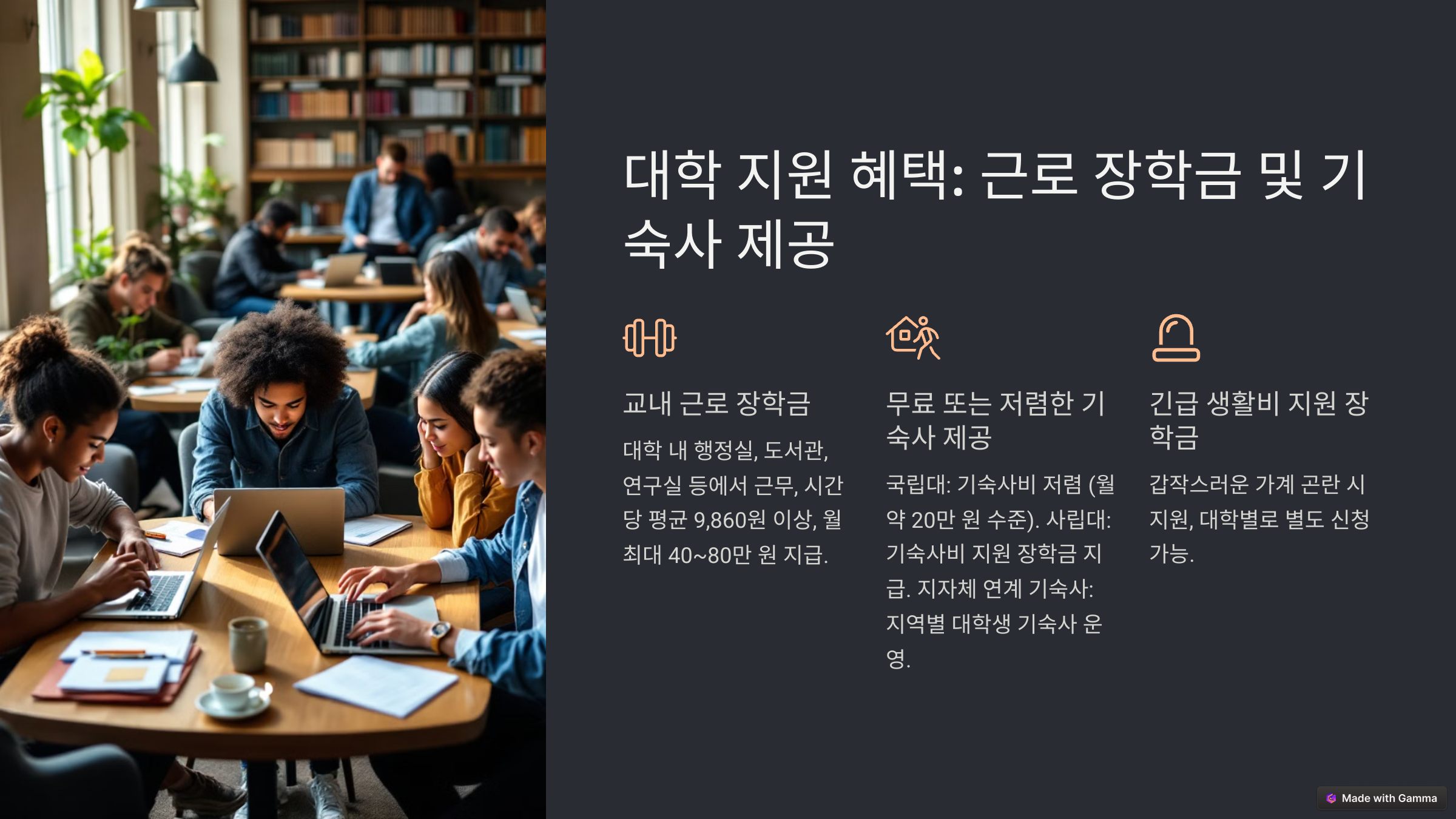 대학 지원 혜택