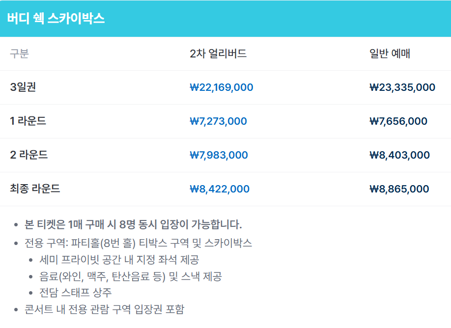 LIV 골프 코리아 2025 티켓 예매, 쿠팡 와우회원 혜택