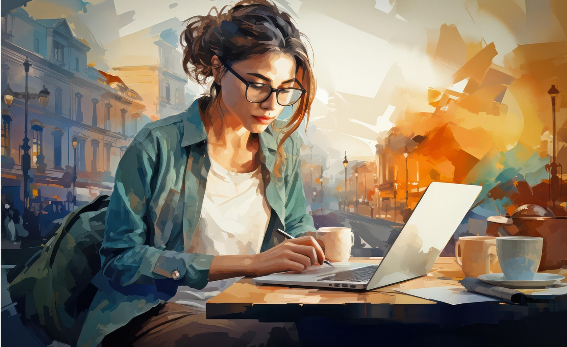 일하는 여성 AI 그림 이미지