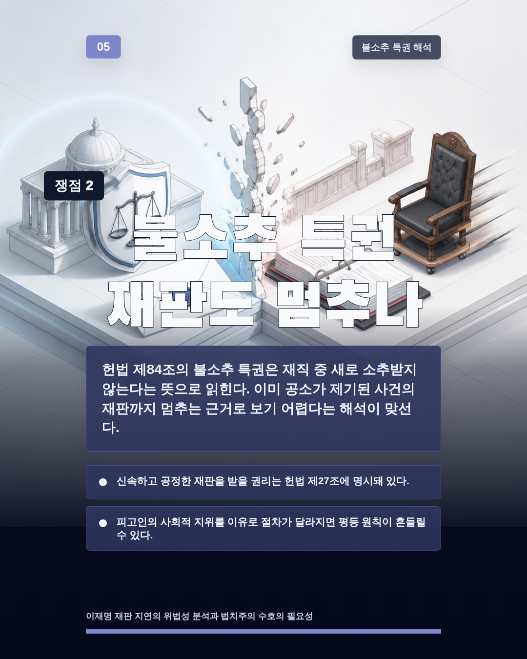 불소추 특권 재판도 멈추나