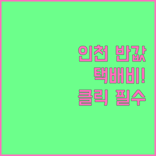 인천시 반값 택배 지원 사업 자격 요..